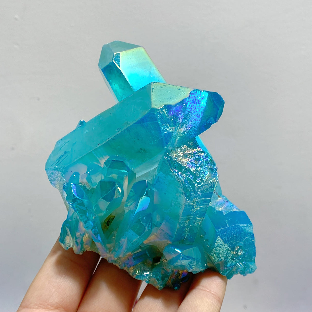 14 Pieces Aura Colorful Clear Quartz Cluster