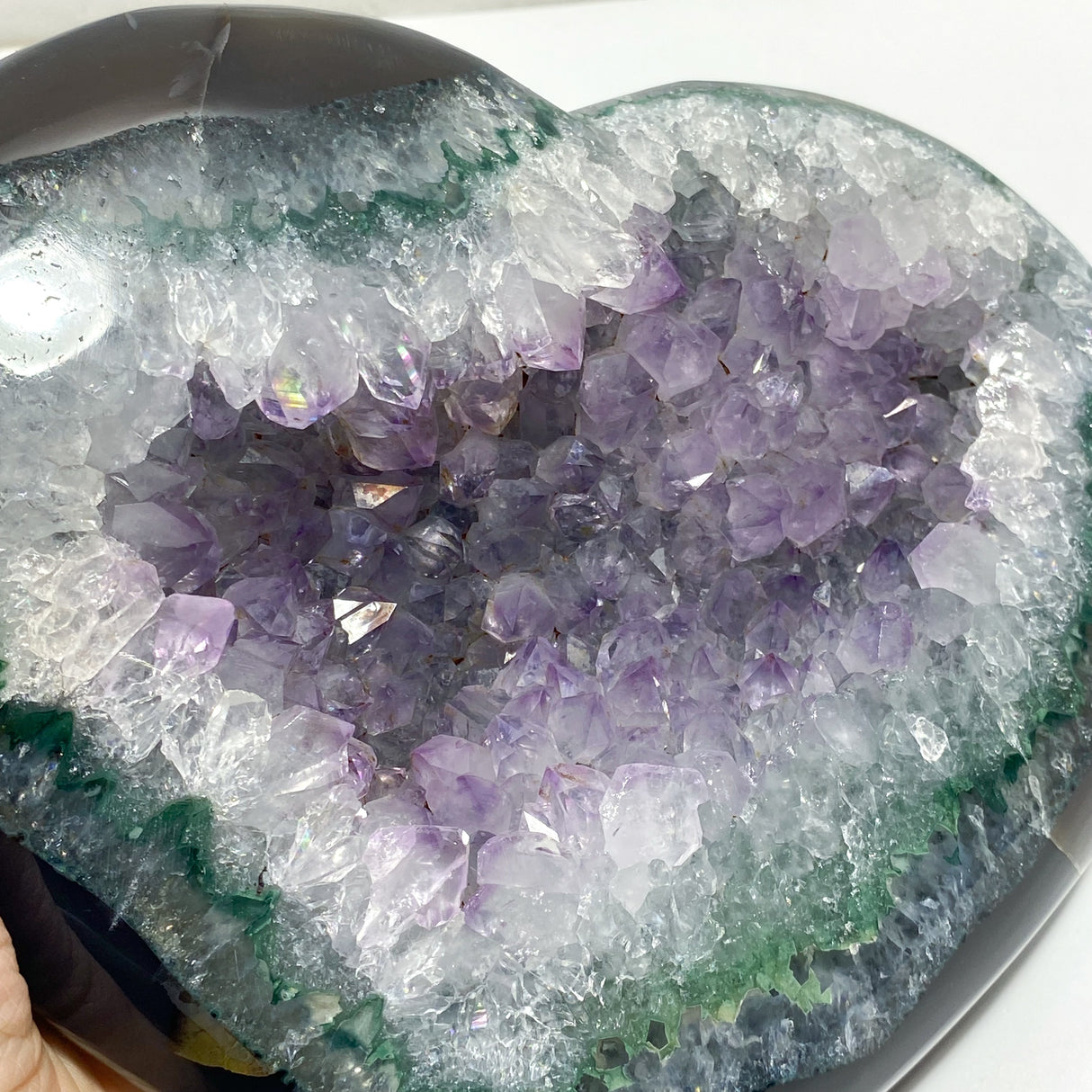 2 Pieces Large Geode Amethyst Mixed Agate Arrow Head Shape&Heart