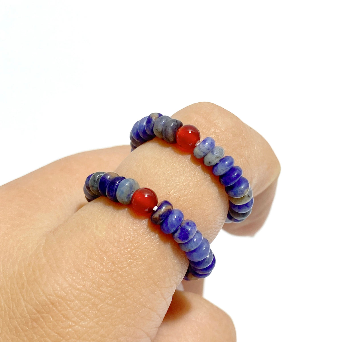 24 Types Crystal Beaded Rings Wholesale Moss Agate Chevron Amethyst Red Jasper