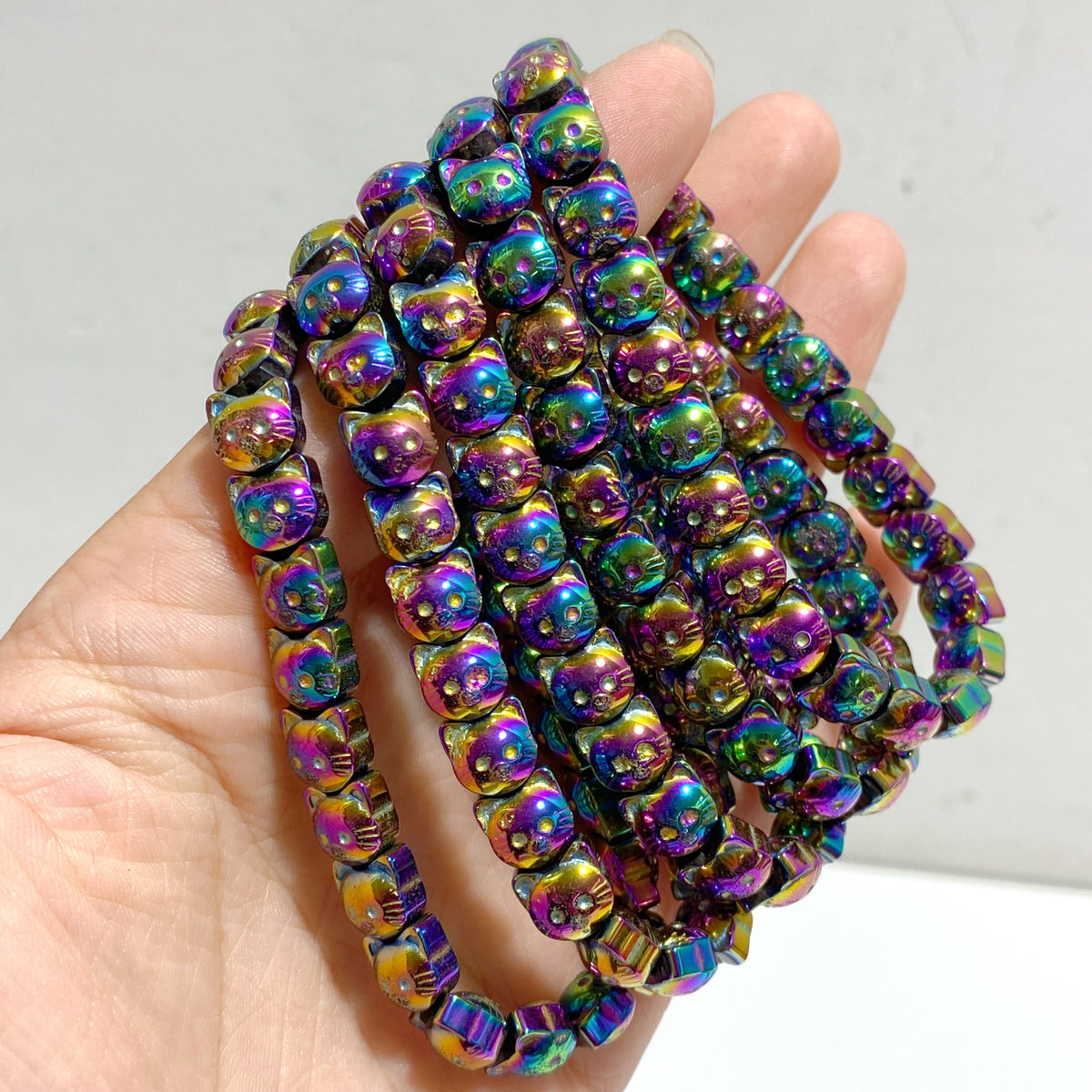 Aura Pyrite Cat Head Shape Bracelets Wholesale
