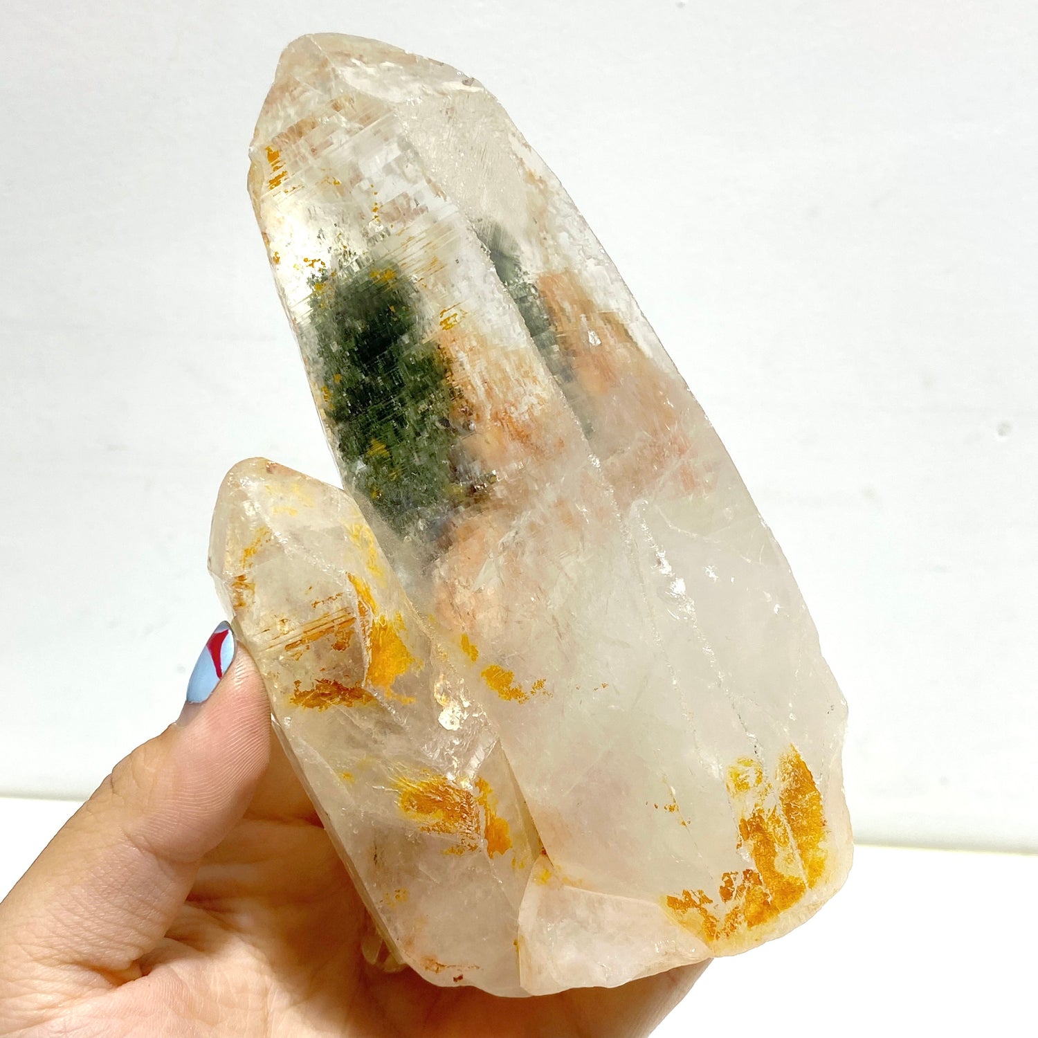Garden Quartz Raw Bottom Point With Stand #3