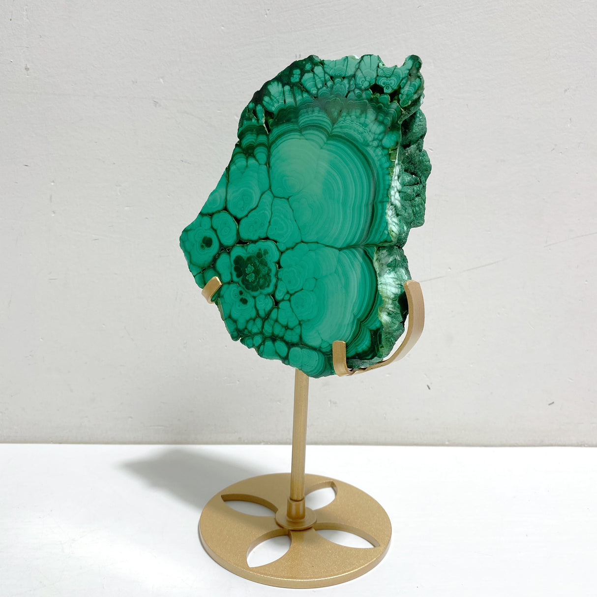 2 Pieces Malachite Raw Bottom With Stand