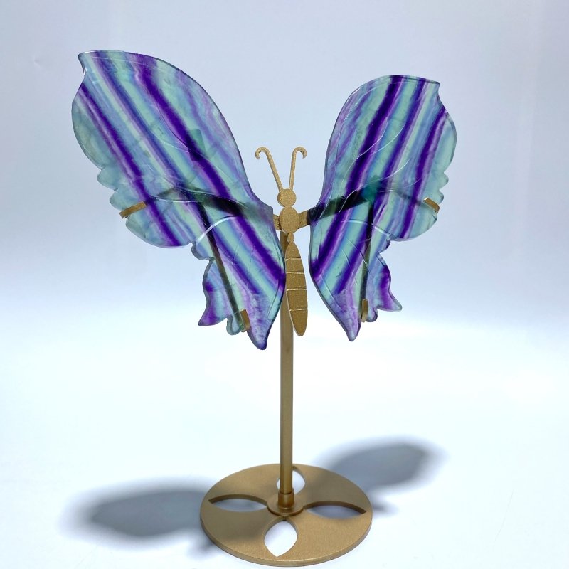Fluorite Symmetry Butterfly Wing With Stand - Wholesale Crystals