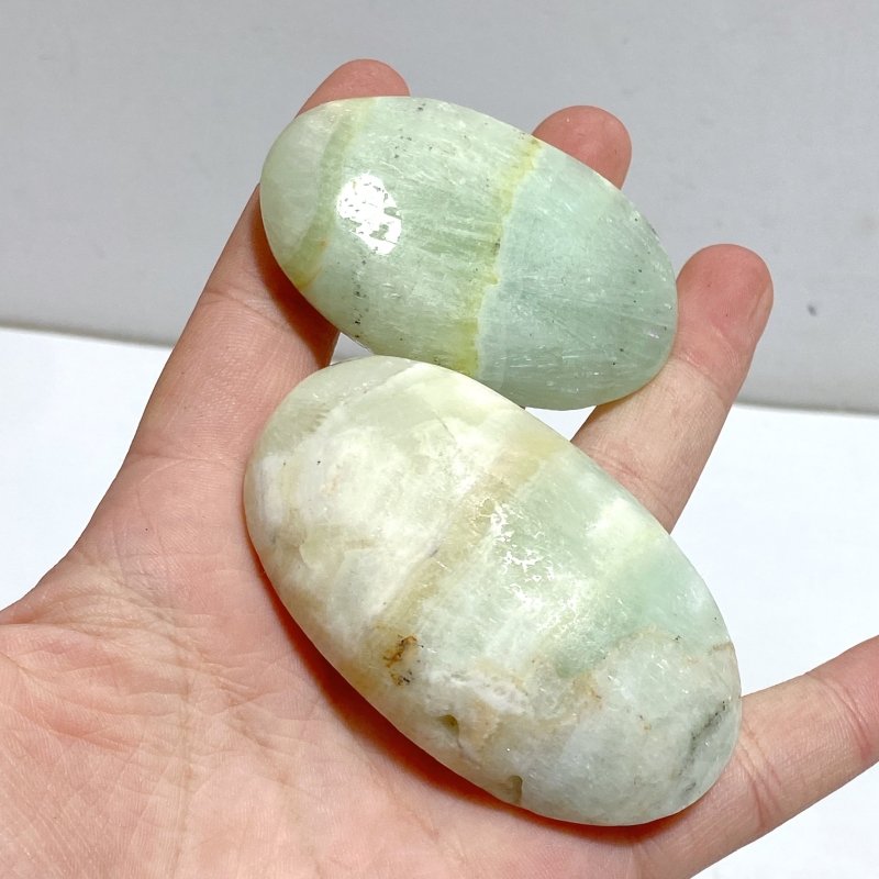 Green Calcite Palm Stone Wholesale Closeout - Wholesale Crystals