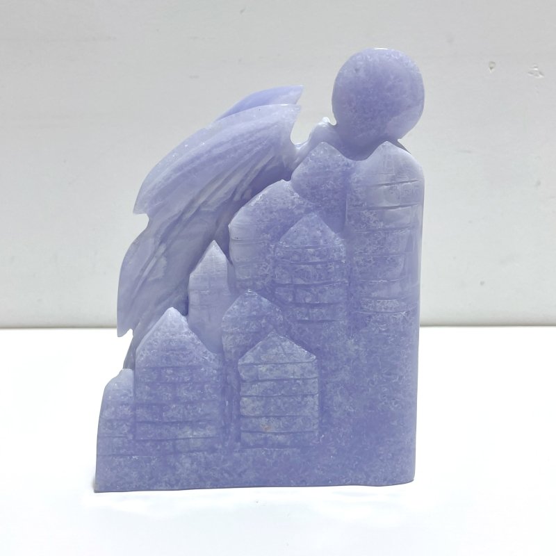 High Quality Blue Lace Agate Flying Dragon Castle Carving - Wholesale Crystals