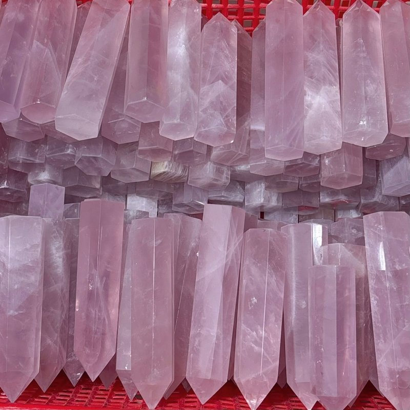 High Quality Clear Rose Quartz Points Deep Pink - Wholesale Crystals