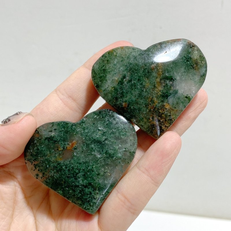 High Quality Green Mica Mixed Garnet Heart Wholesale -Wholesale Crystals
