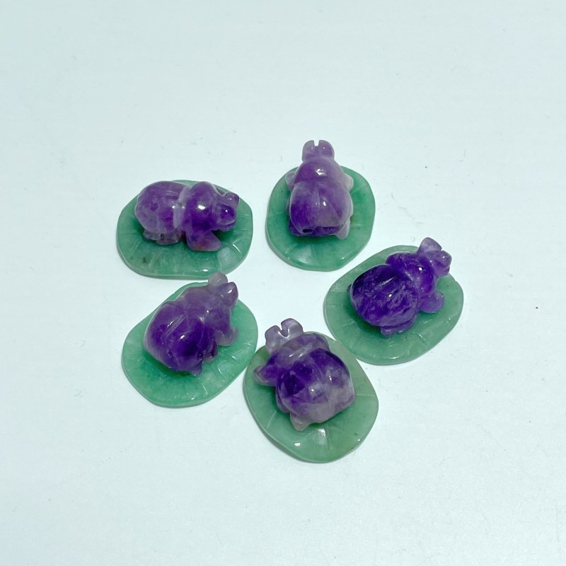 Ladybug On Leaf Mini Carving Wholesale Green Aventurine Chevron Amethyst Tiger Eye - Wholesale Crystals