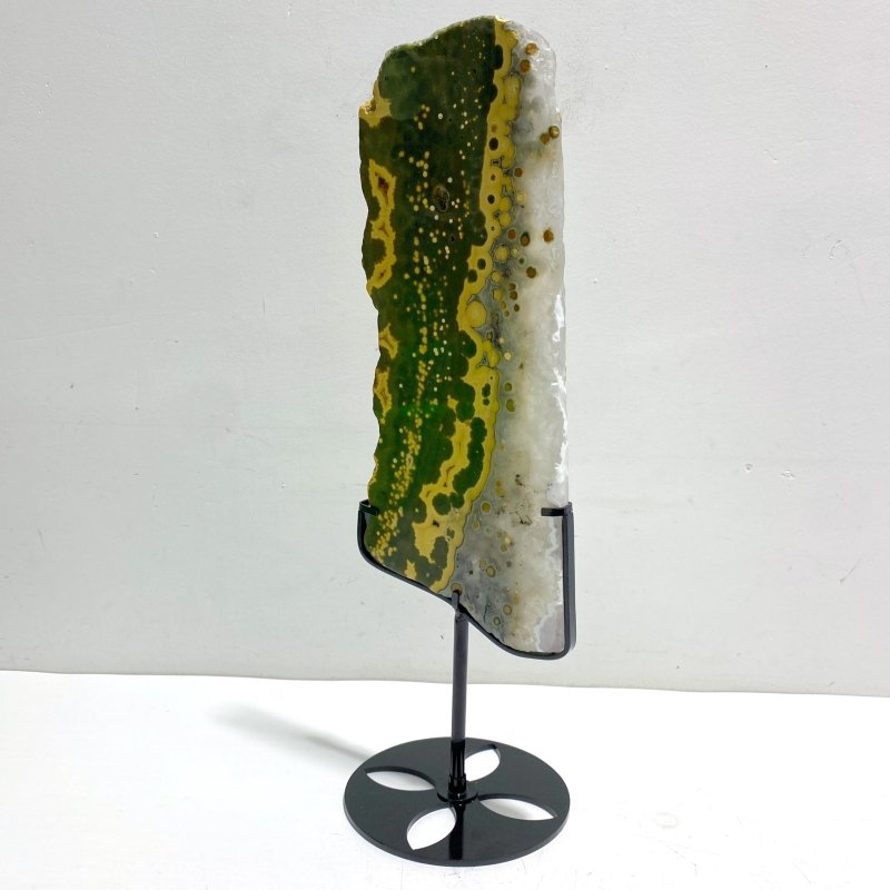 Large 8th Vein Ocean Jasper Slab With Stand 10 - Wholesale Crystals
