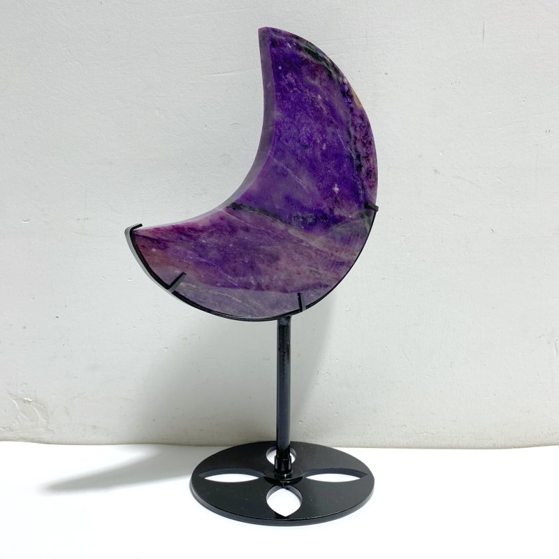 Large Charoite Moon Carving With Stand -Wholesale Crystals