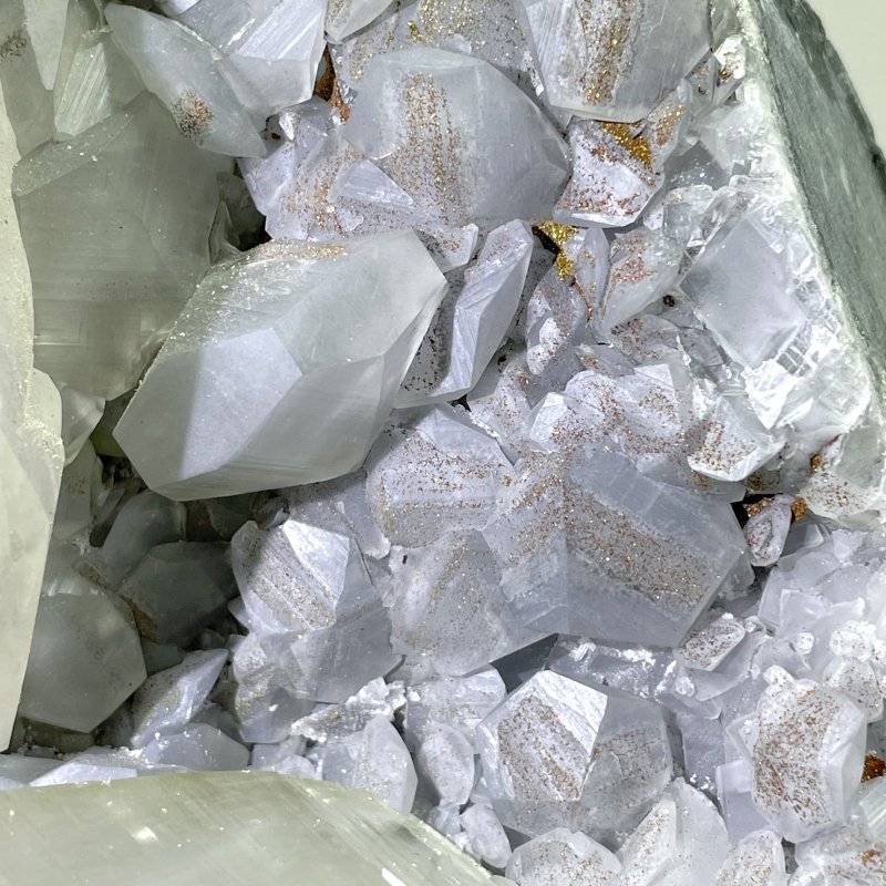 Large Clear Quartz Cluster Mixed Pyrite and White Rainbow Calcite Specimen For Collection - Wholesale Crystals
