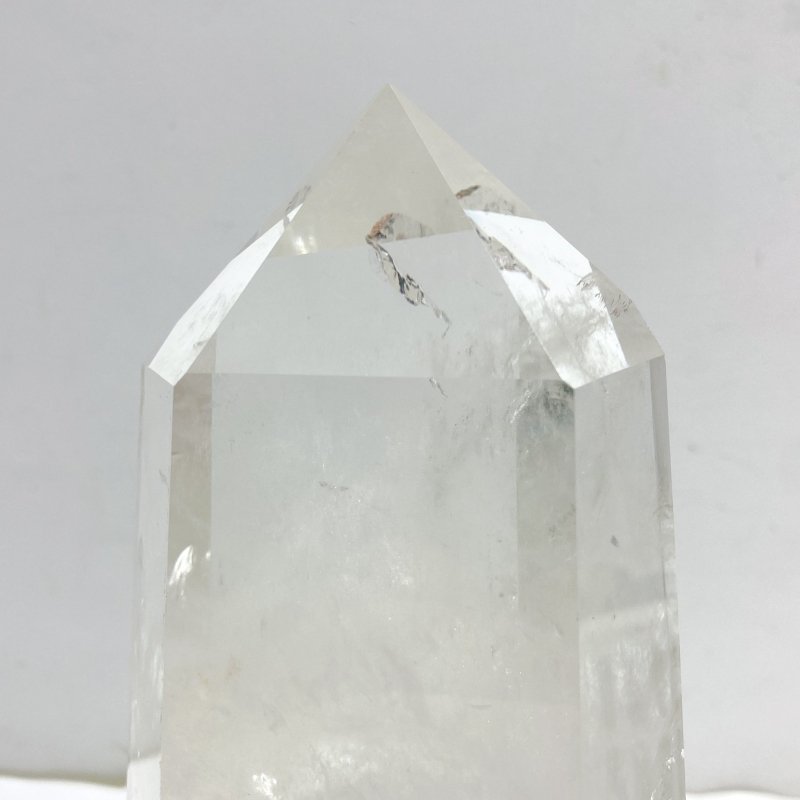 Large Clear Quartz Point Raw Bottom With Stand B2 -Wholesale Crystals