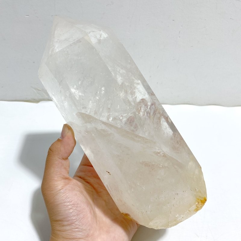 Large Clear Quartz Point With Rainbow Raw Bottom With Stand B1 -Wholesale Crystals