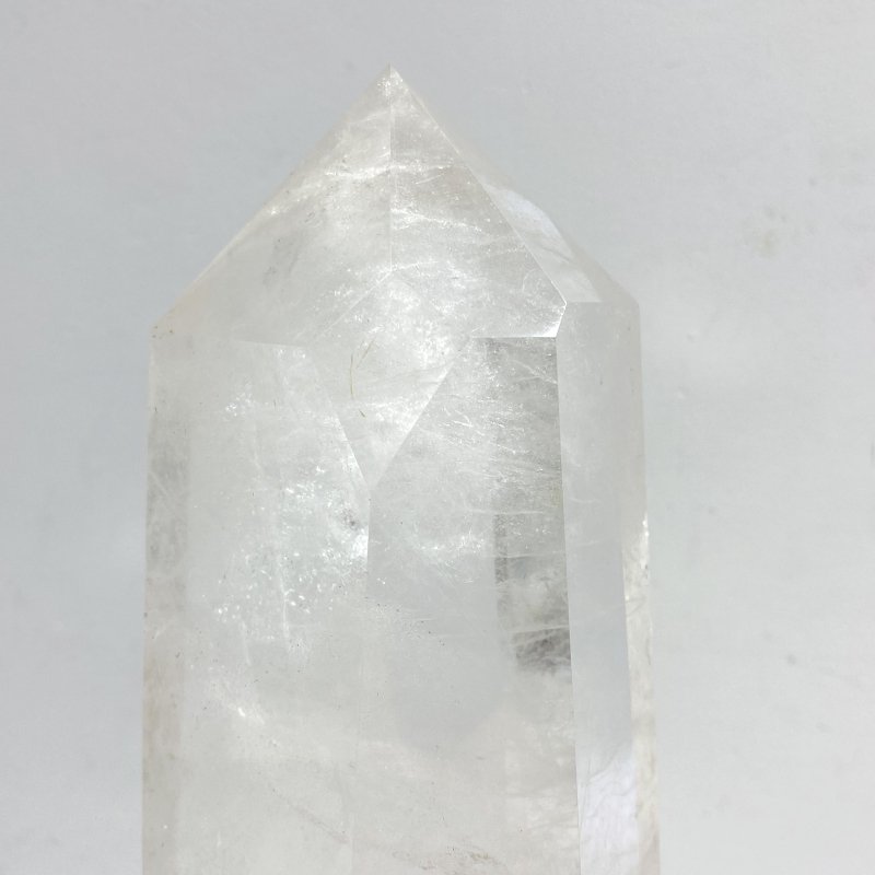 Large Clear Quartz Tower Point Raw Bottom With Stand B4 -Wholesale Crystals