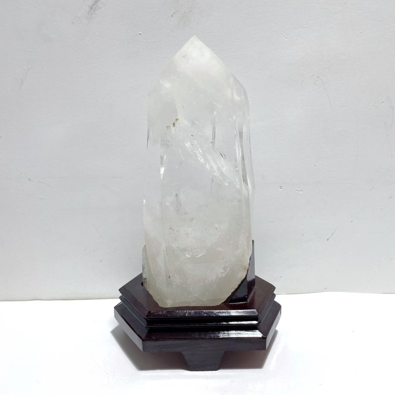 Large Clear Quartz Tower Point With Stand With Rainbow - Wholesale Crystals