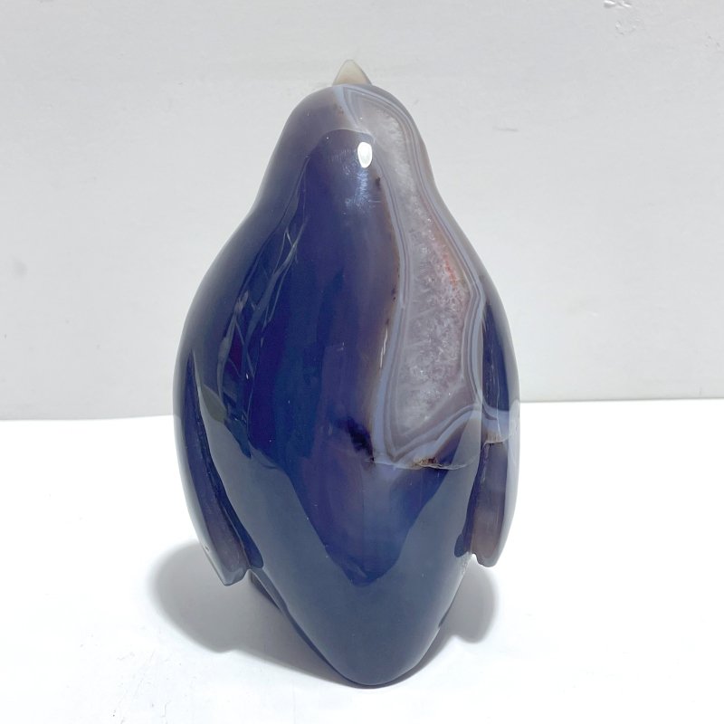 Large Druzy Geode Agate Penguin Carving(Natural Crack) - Wholesale Crystals