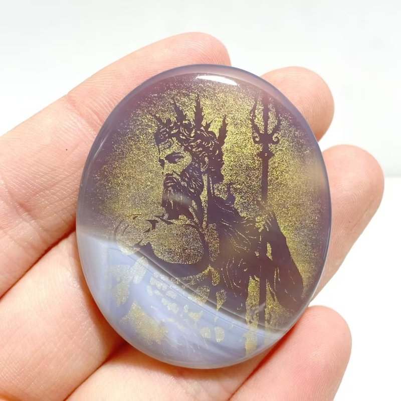 Laser Printing Golden Twelve Olympians Agate Stone DIY Accessories Wholesale - Wholesale Crystals