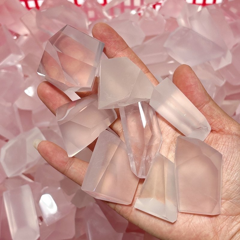 Light Pink Transparent Rose Quartz Free Form Wholesale - Wholesale Crystals