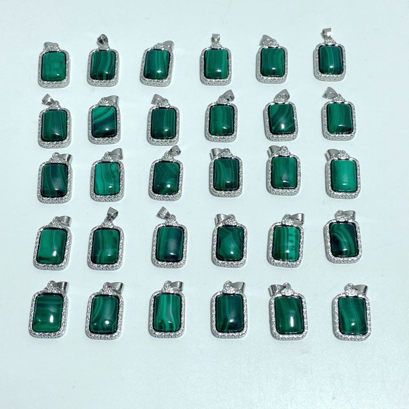 Malachite Pendant Rectangle Shape Wholesale - Wholesale Crystals