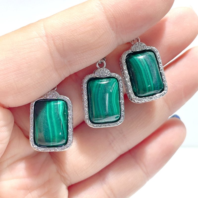 Malachite Pendant Rectangle Shape Wholesale - Wholesale Crystals