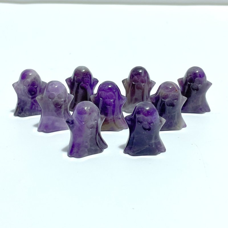 Mini Chevron Amethyst Ghost Halloween Carving Wholesale - Wholesale Crystals