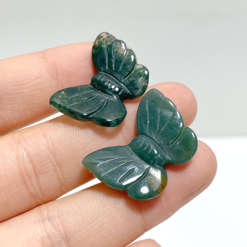 Mini Green Moss Agate Butterfly Wholesale - Wholesale Crystals