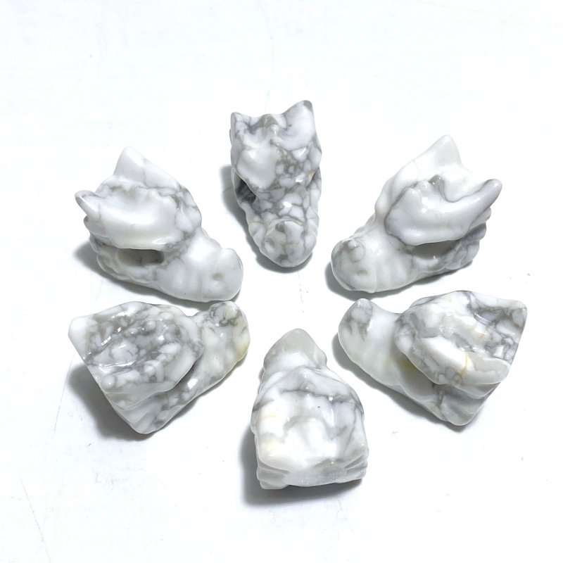 Mini Pink Opal Howlite Dragon Head Carving Wholesale - Wholesale Crystals