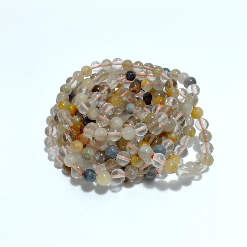 Mixed Color Rutile Quartz Rabbit Hair Garden Quartz Bracelets Wholesale - Wholesale Crystals