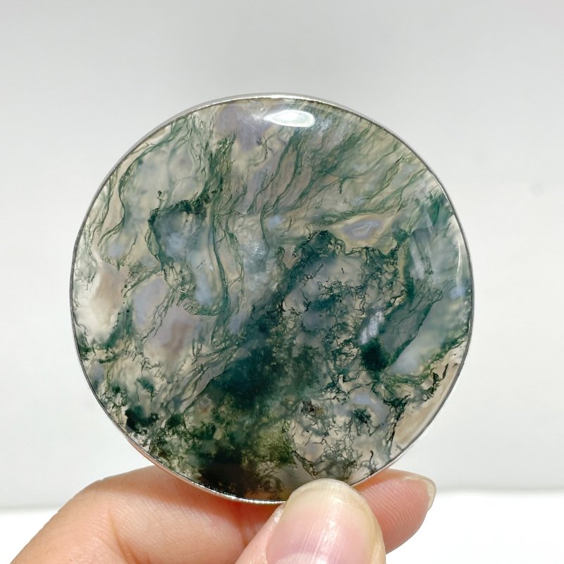 Moss Agate Crystal Pendant Round Shape Wholesale - Wholesale Crystals