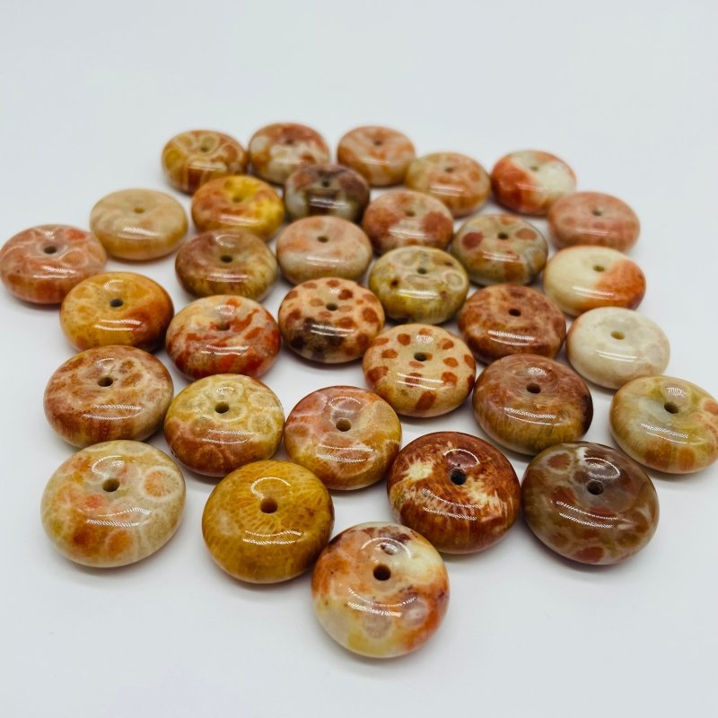Natural Coral Jade Donuts Crystal Wholesale -Wholesale Crystals