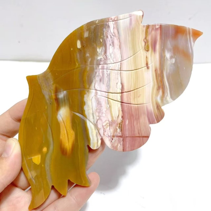 Ocean Jasper Butterfly Wing Carving With Stand - Wholesale Crystals