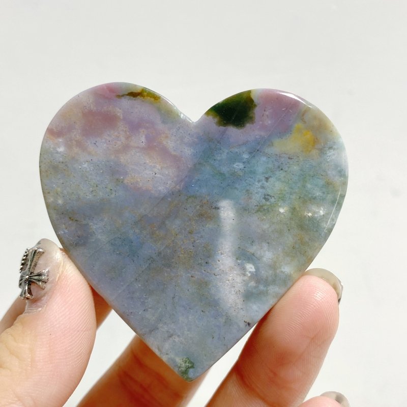 Ocean Jasper Heart Wing Carving With Stand -Wholesale Crystals
