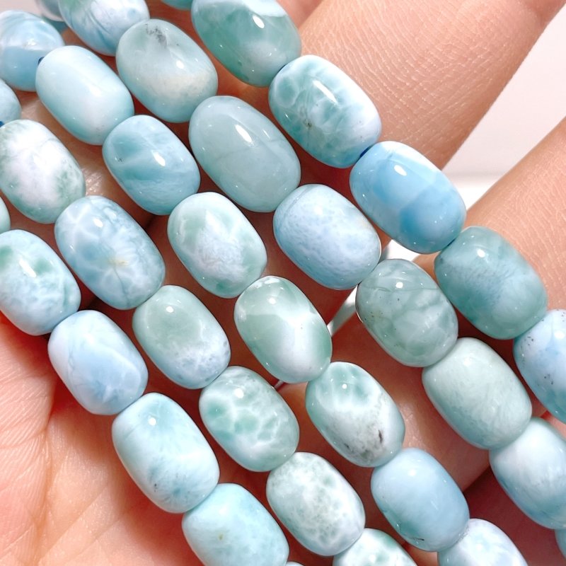 Oval Barrel Shape Larimar Bracelet Wholesale From Dominican Republic - Wholesale Crystals