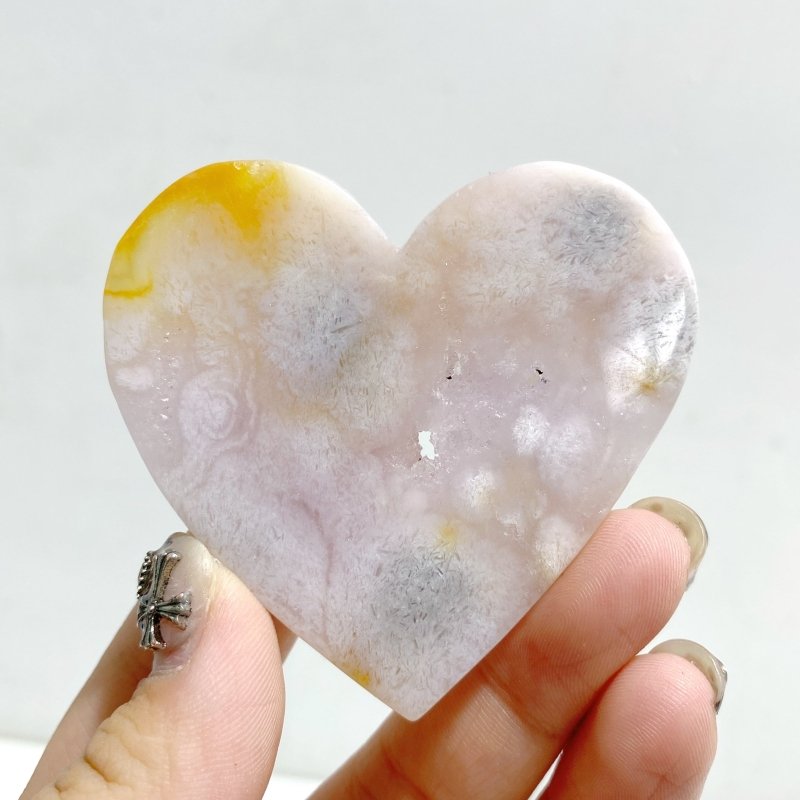 Pink Amethyst Heart Wing Carving With Stand -Wholesale Crystals