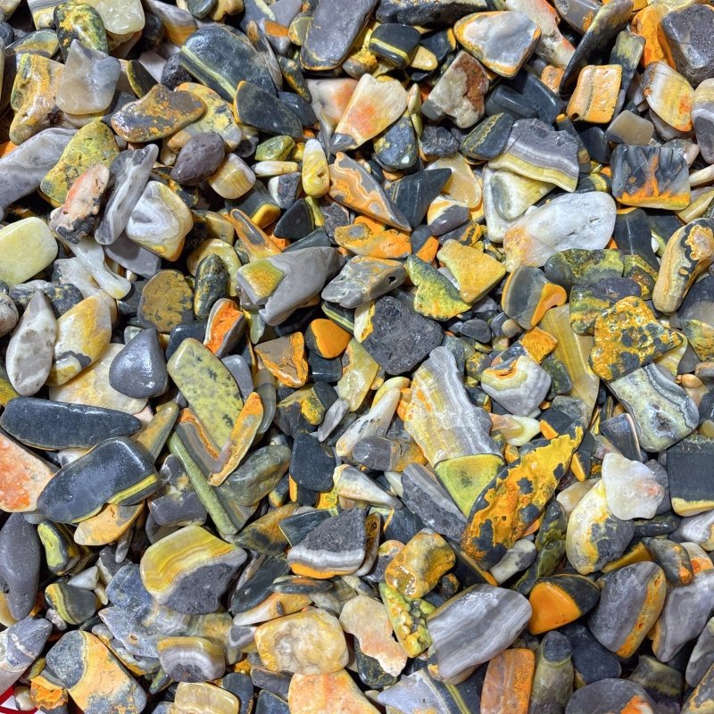 Polished Bumblebee Jasper Gravel Chips Mixed Size Wholesale - Wholesale Crystals
