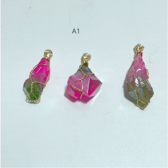 Raw Crystal Stones Pendant Wholesale Black Tourmaline Amethyst Aura Clear Quartz - Wholesale Crystals