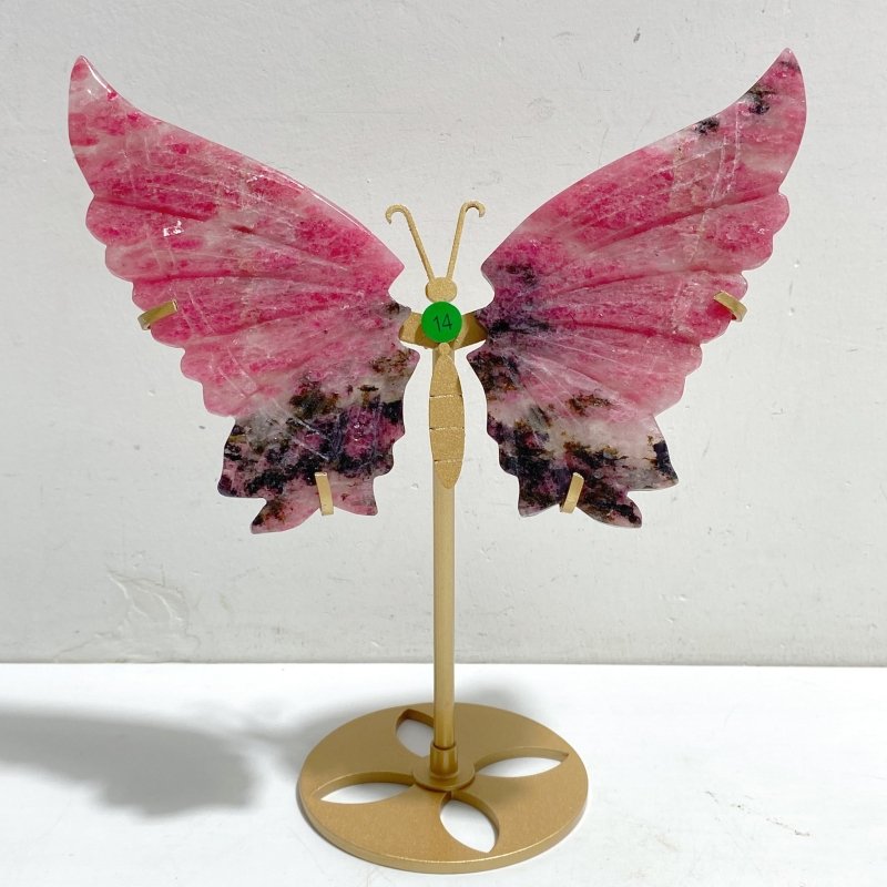Rhodonite Mixed Quartz Butterfly Wing With Stand Wholesale (No.13-18) -Wholesale Crystals