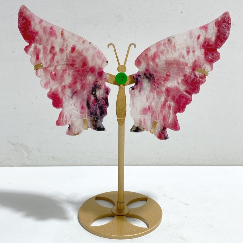 Rhodonite Mixed Quartz Butterfly Wing With Stand Wholesale (No.13-18) -Wholesale Crystals