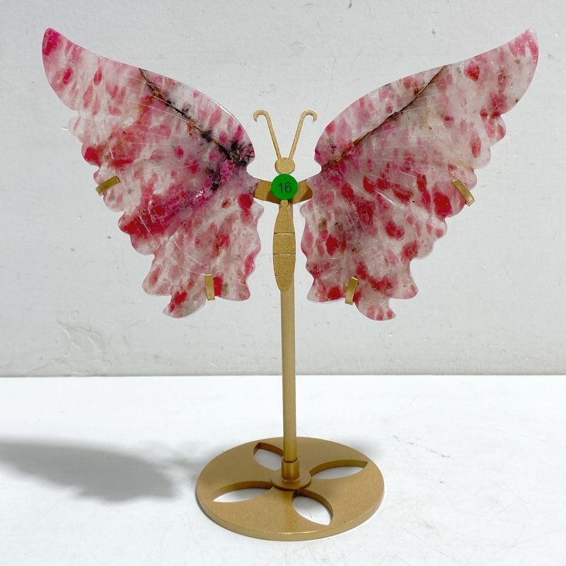 Rhodonite Mixed Quartz Butterfly Wing With Stand Wholesale (No.13-18) -Wholesale Crystals