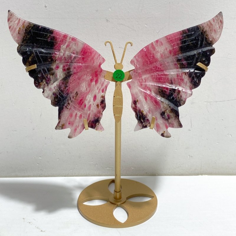 Rhodonite Mixed Quartz Butterfly Wing With Stand Wholesale (No.19-23) -Wholesale Crystals