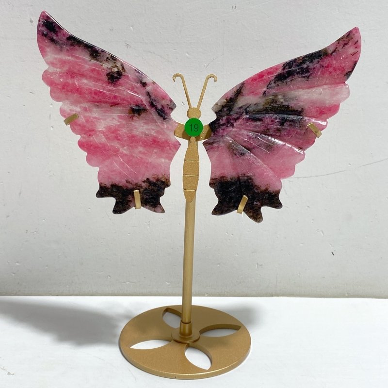 Rhodonite Mixed Quartz Butterfly Wing With Stand Wholesale (No.19-23) -Wholesale Crystals