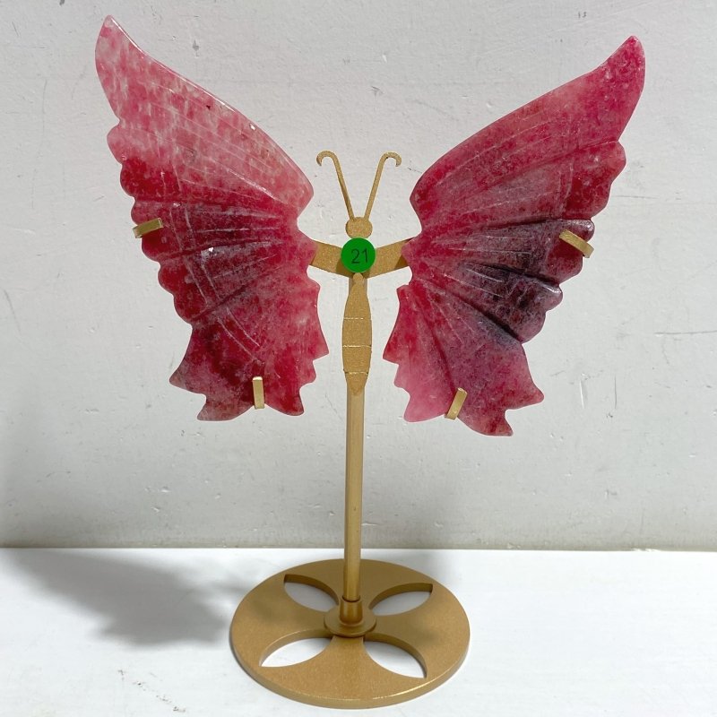 Rhodonite Mixed Quartz Butterfly Wing With Stand Wholesale (No.19-23) -Wholesale Crystals