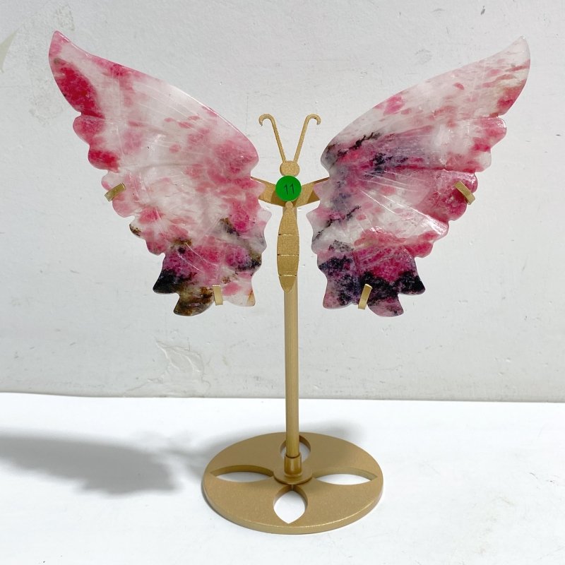 Rhodonite Mixed Quartz Butterfly Wing With Stand Wholesale (No.7-12) -Wholesale Crystals