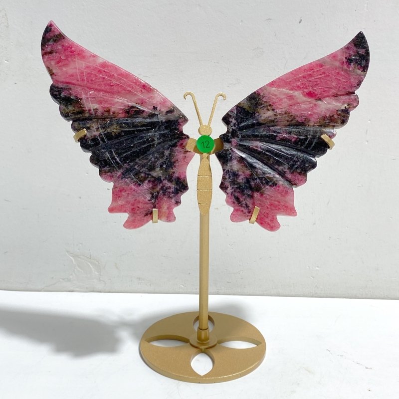 Rhodonite Mixed Quartz Butterfly Wing With Stand Wholesale (No.7-12) -Wholesale Crystals