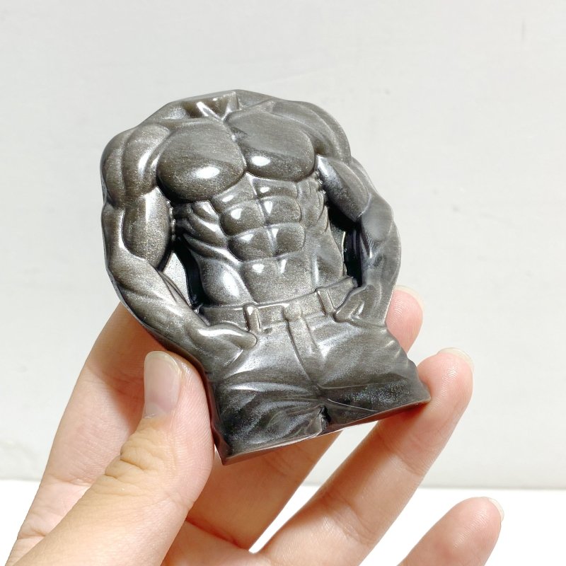 Silver Sheen Obsidian Male Body Carving Wholesale -Wholesale Crystals