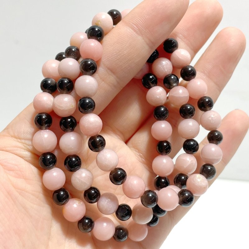 Silver Sheen Obsidian Pink Opal DIY Bracelet Wholesale Original Design - Wholesale Crystals