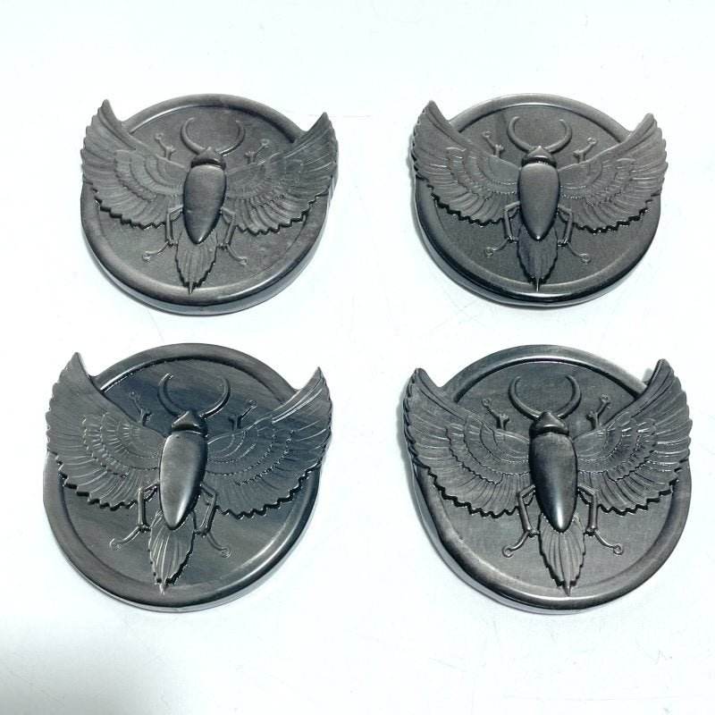 Silver Sheen Obsidian Scarab Carving Wholesale - Wholesale Crystals