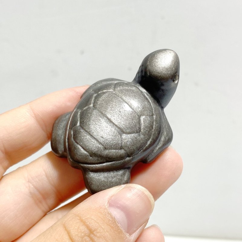 Silver Sheen Obsidian Turtle Carving Wholesale - Wholesale Crystals