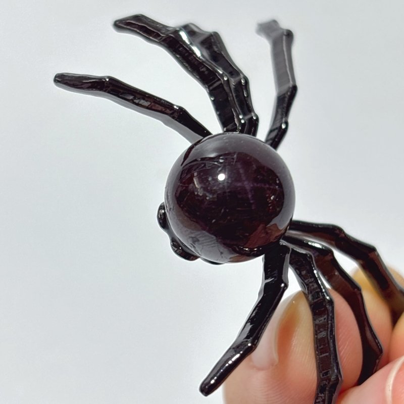 Six Star Line Garnet Crystal Sphere Spider Ornament Handmade Alloy Spider Wholesale -Wholesale Crystals