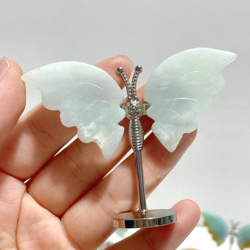 Small Caribbean Calcite Butterfly Carving With Stand Wholesale - Wholesale Crystals